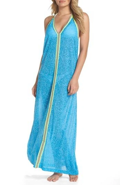 Shop Pitusa Cover-up Maxi Dress In Blue