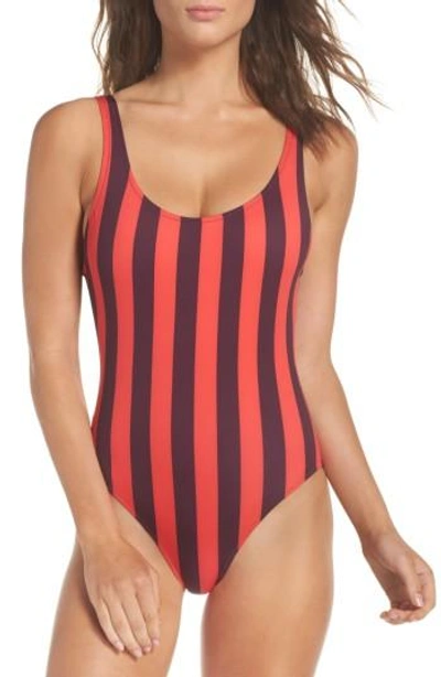 Shop Solid & Striped Striped & Solid Anne Marie One-piece Swimsuit In Red Stripe