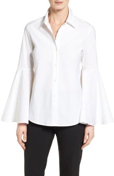 Shop Vince Camuto Bell Sleeve Shirt In Ultra White