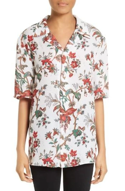 Shop Mcq By Alexander Mcqueen Billy Floral Print Blouse In Parchment