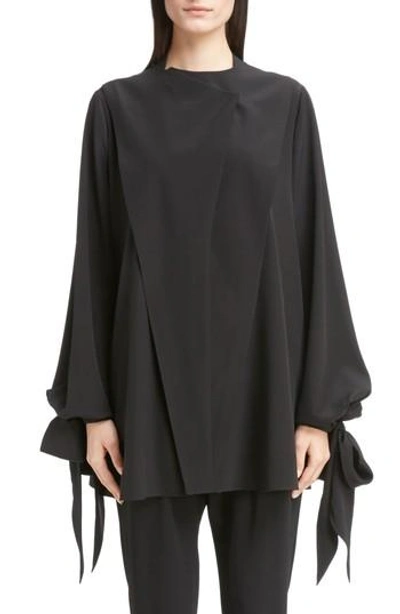 Shop Givenchy Silk Drape Top In Black