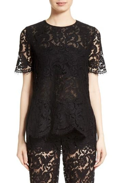 Shop Adam Lippes Lace Tee In Black