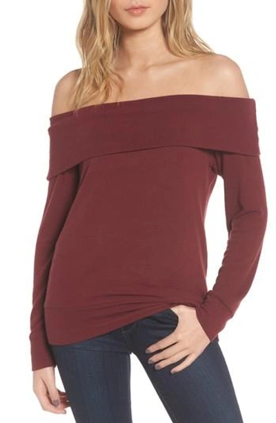 Shop Cupcakes And Cashmere 'brooklyn' Off The Shoulder Top In Port