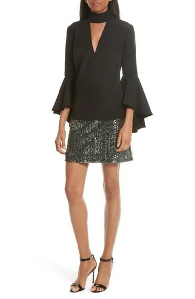 Shop Milly Andrea Bell Sleeve Top In Black