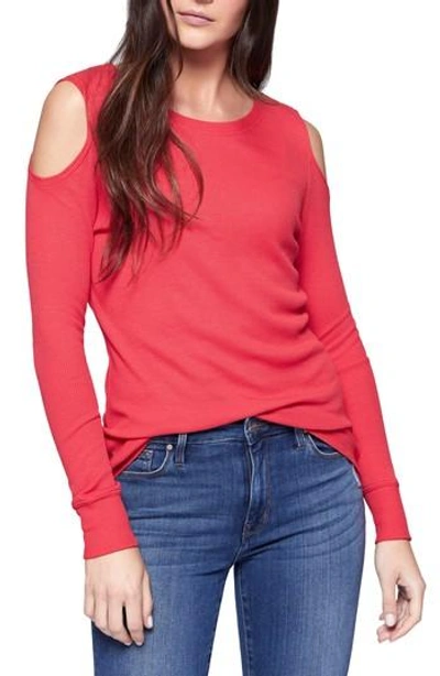 Shop Sanctuary Bowery Cold Shoulder Thermal Tee In Paris Rose