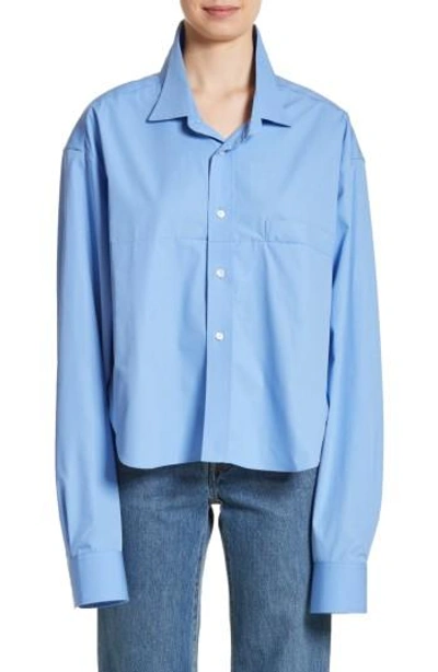 Shop Vetements Social Worker Shirt In Blue