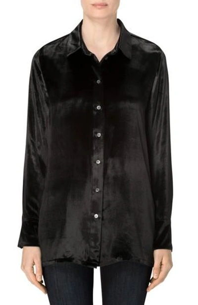 Shop J Brand Nora Velvet Shirt In Black