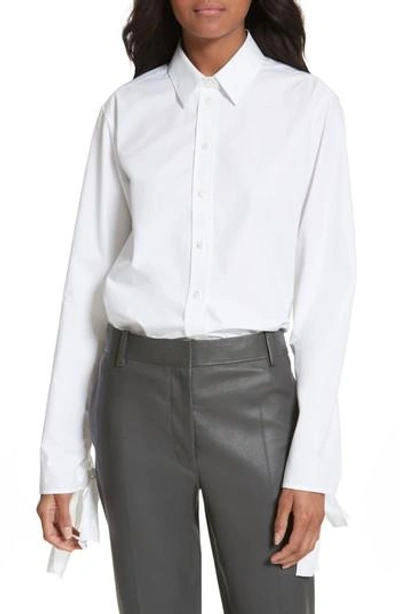 Shop Joseph Tie Sleeve Shirt In White