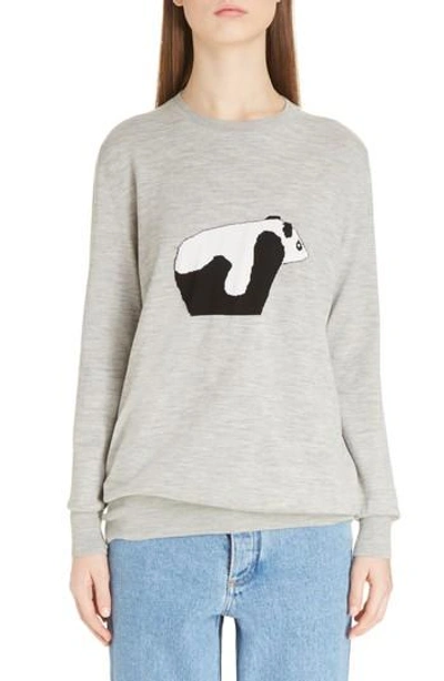 Shop Loewe Panda Wool Sweater In Grey