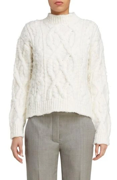Shop Acne Studios Edyta Cable Knit Sweater In Ivory White