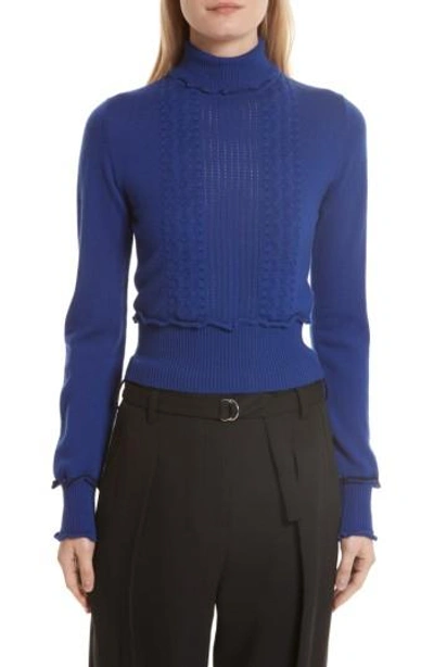 Shop 3.1 Phillip Lim / フィリップ リム Puffy Cable Turtleneck Sweater In Electric Blue