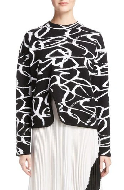 Shop Proenza Schouler Brushstroke Jacquard Sweater In Black