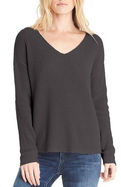 Shop Michael Stars V-neck Sweater In Black