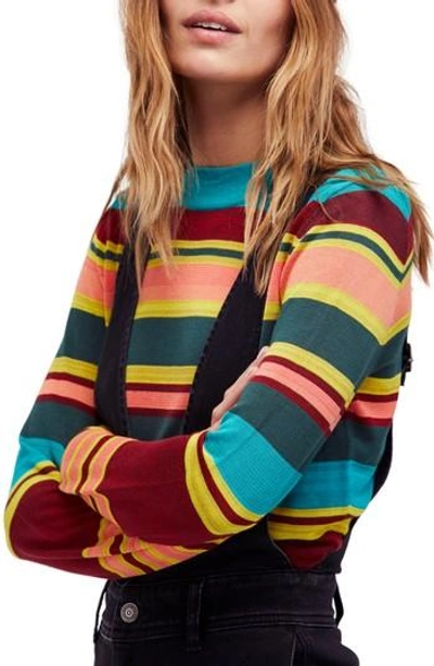 Shop Free People Show Off Your Stripes Sweater In Green