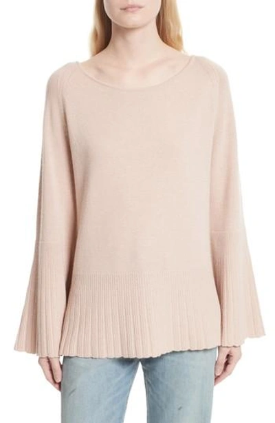 Shop Elizabeth And James Clarette Bell Sleeve Sweater In Biscuit