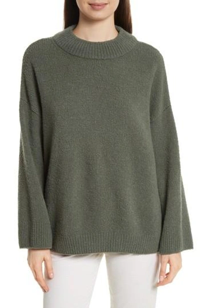 Shop Vince Boxy Knit Pullover In Frog