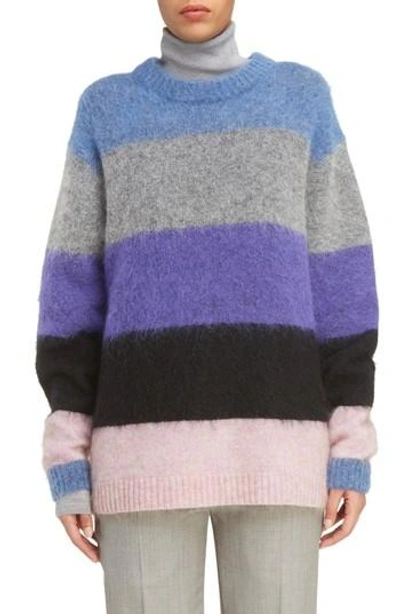 Shop Acne Studios Albah Multistripe Oversize Sweater In Multi Mix Stripe