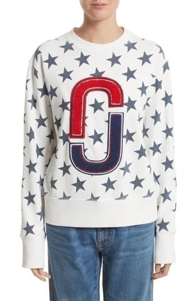 Shop Marc Jacobs '90s Star Print Sweatshirt In Ivory Multi
