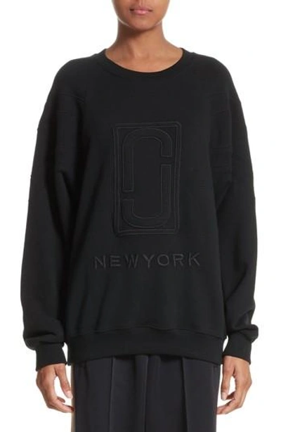 Shop Marc Jacobs Embroidered Logo Sweatshirt In Black