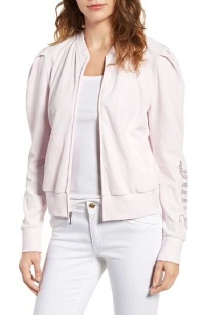 Shop Juicy Couture Puff Sleeve Velour Track Jacket In Peek-a-boo