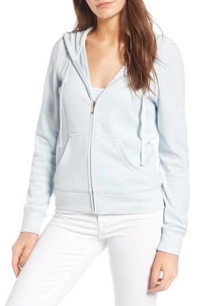 Shop Juicy Couture Robertson Velour Hoodie In Crystal Clear
