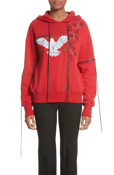 Shop Alexander Mcqueen Embroidered Sweatshirt In Crimson