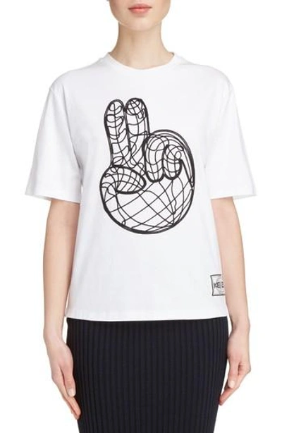 Shop Kenzo Peace World Embroidered Cotton Tee In White