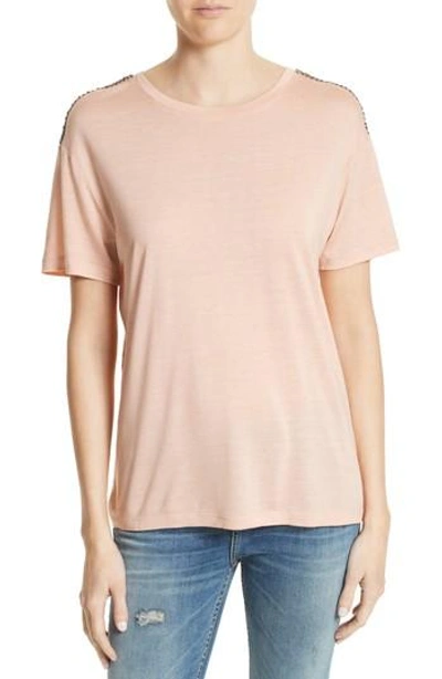 Shop The Kooples Beaded Tee In Pink