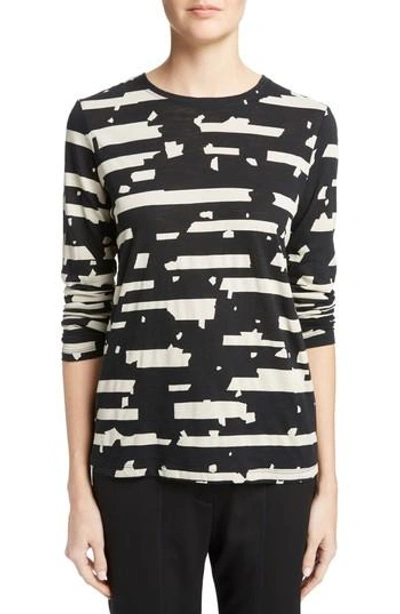 Shop Proenza Schouler Print Tissue Jersey Tee In Black