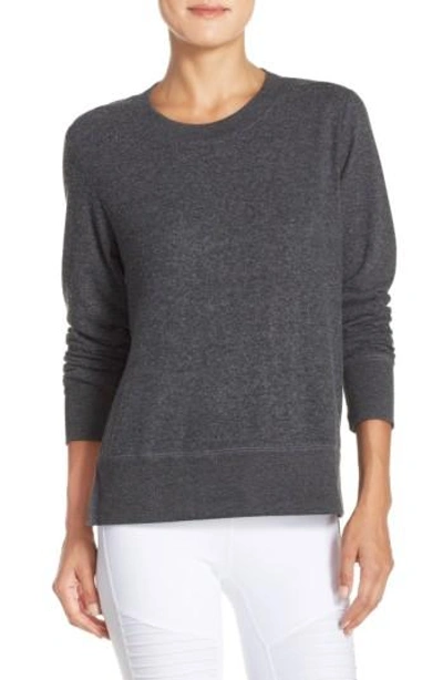 Shop Alo Yoga 'glimpse' Long Sleeve Top In Charcoal Heather