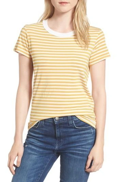 Shop Stateside Mustard Stripe Tee In Cream