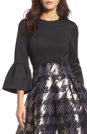 eliza j bell sleeve collar top