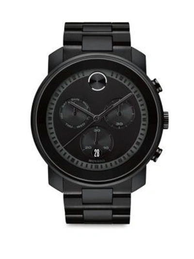 Shop Movado Bold Chronograph Stainless Steel Watch In Black