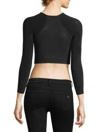 Spanx Arm Tights Solid Layering Crop Top In Very Black