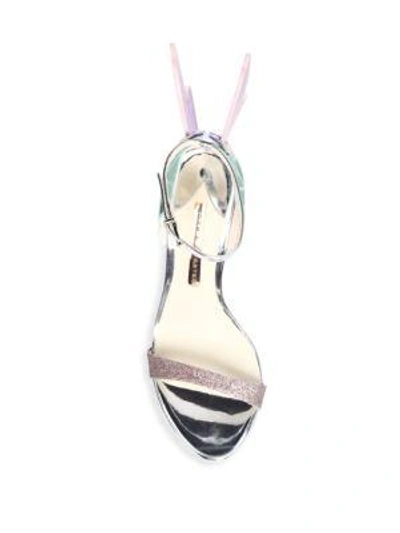 Shop Sophia Webster Chiara Wing Leather High Heel Sandals In Silver