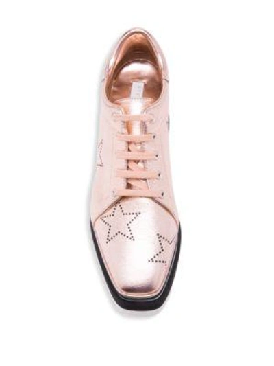 Shop Stella Mccartney Elyse Rose Gold Star Sneaker Wedges