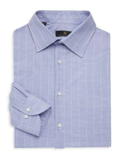 Shop Ike Behar Regular-fit Graph Check Dress Shirt In Navy