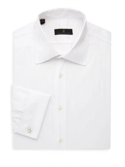 Shop Ike Behar Regular-fit Twill Dress Shirt In White