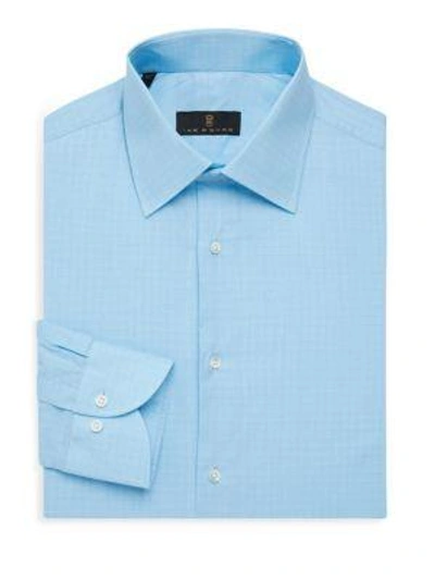 Shop Ike Behar Regular-fit Shadow Glen Plaid Dress Shirt In Blue