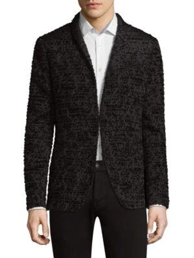 Shop John Varvatos Textured Shawl Collar Jacket In Black