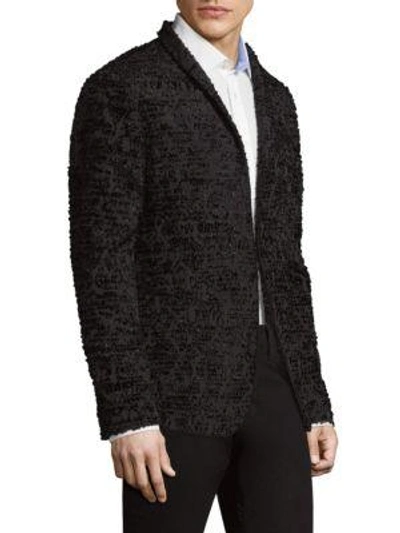 Shop John Varvatos Textured Shawl Collar Jacket In Black