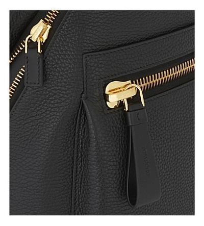 Shop Tom Ford Grained Leather Backpack In Black