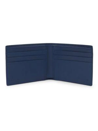 Shop Burberry London Leather Wallet In Deep Blue