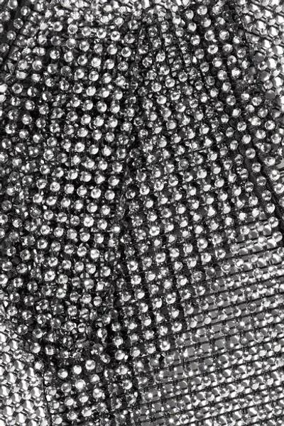 Shop Gucci Crystal-embellished Crochet-knit Cotton Fingerless Gloves