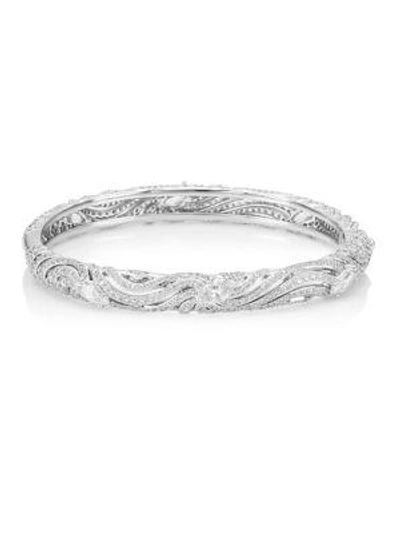 Shop Adriana Orsini Lush Crystal Hinge Bracelet In Silver