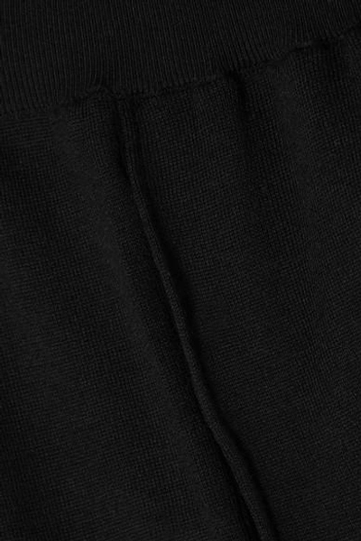 Shop Stella Mccartney Fine-knit Wool Track Pants In Black