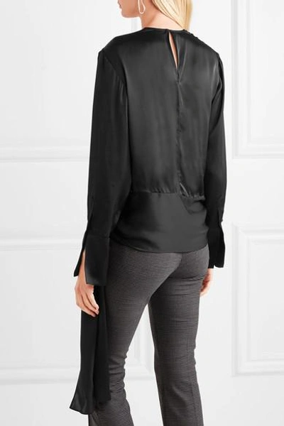 Shop Stella Mccartney Silk-satin Top In Black