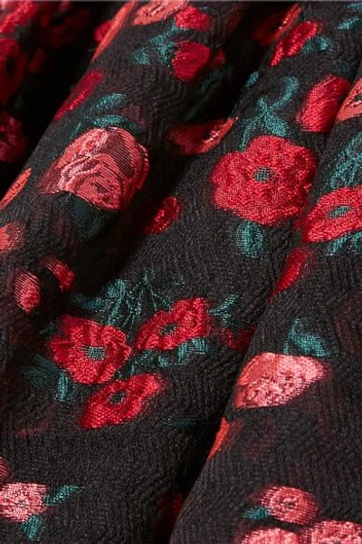 Shop Lela Rose Pleated Fil Coupé Silk-blend Organza Midi Dress In Black
