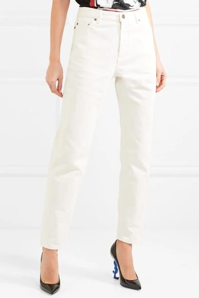 Shop Saint Laurent Boyfriend Jeans In White