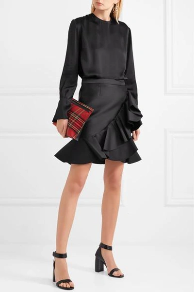 Shop Stella Mccartney Ruffled Satin Mini Skirt